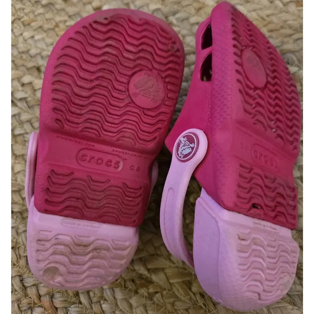 Crocs Electro Clogs‎ Water Pink Kids Child Two Tone Walking Beach Sizw 8c